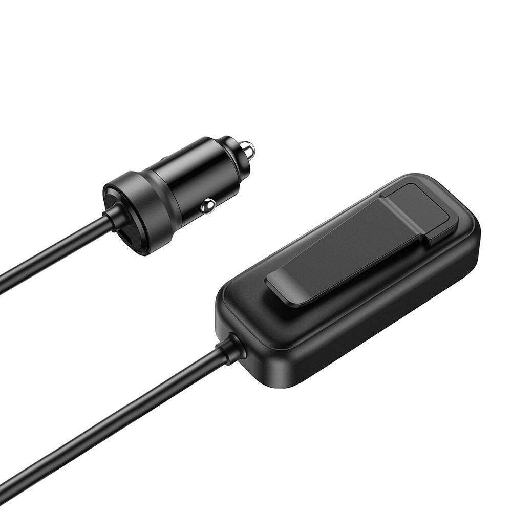 Wiwu Wi-QC015 Extend Serisi Dual Type-C + Dual USB-A Hızlı Şarj Özellikli Harici Portlu Araç Şarj Aleti 120W Siyah
