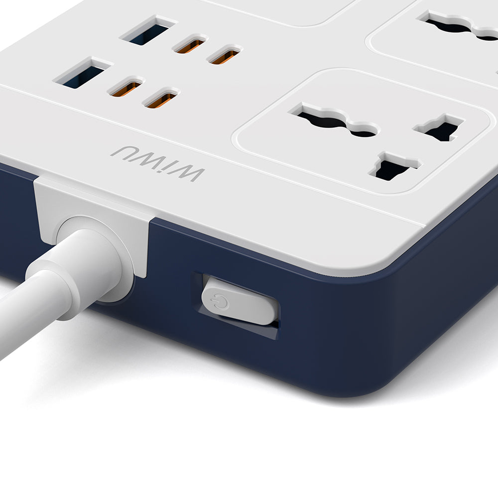 Wiwu Wi-S006 20W GaN Tech Power Strip 11 in 1 Multi Socket White