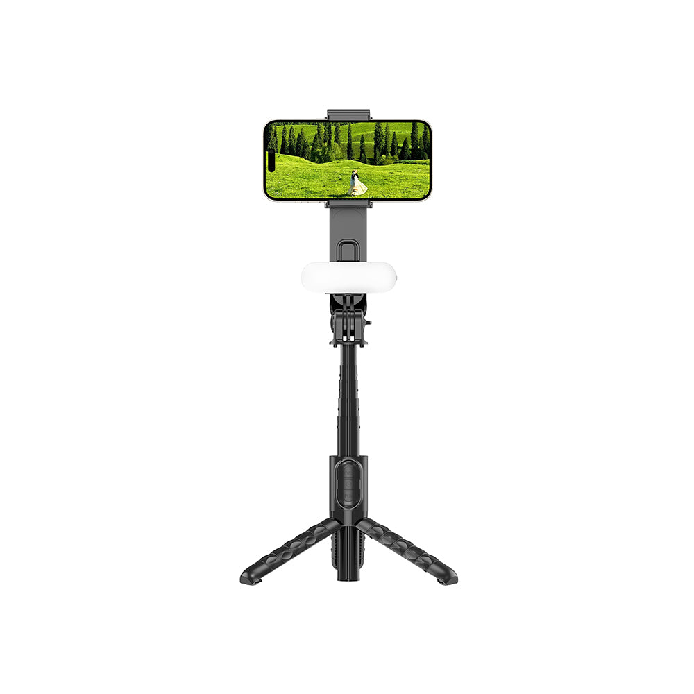 Wiwu Wi-SE013 Telescopic Tripod with Fill Light and Mini Selfie Stick Black