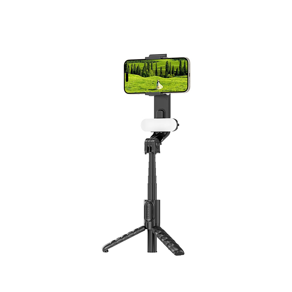 Wiwu Wi-SE013 Telescopic Tripod with Fill Light and Mini Selfie Stick Black