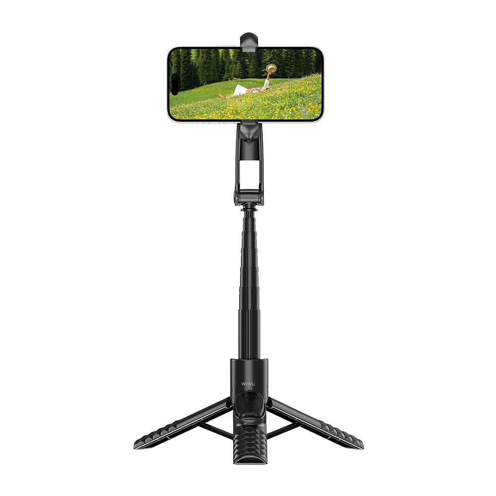 Wiwu Wi-SE014 Magnetic 360 Degree Rotating Remote Selfie Stick and Tripod Black