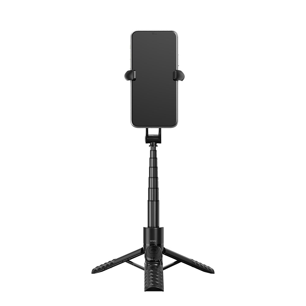 Wiwu Wi-SE014 Magnetic 360 Degree Rotating Remote Selfie Stick and Tripod Black