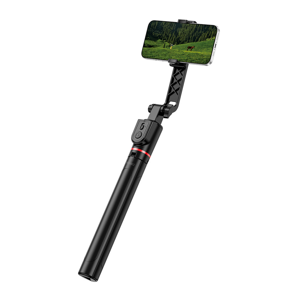 Wiwu Wi-SE015 Canlı Yayın Dolgu Işıklı Teleskopik Tripod ve Selfie Çubuğu Siyah