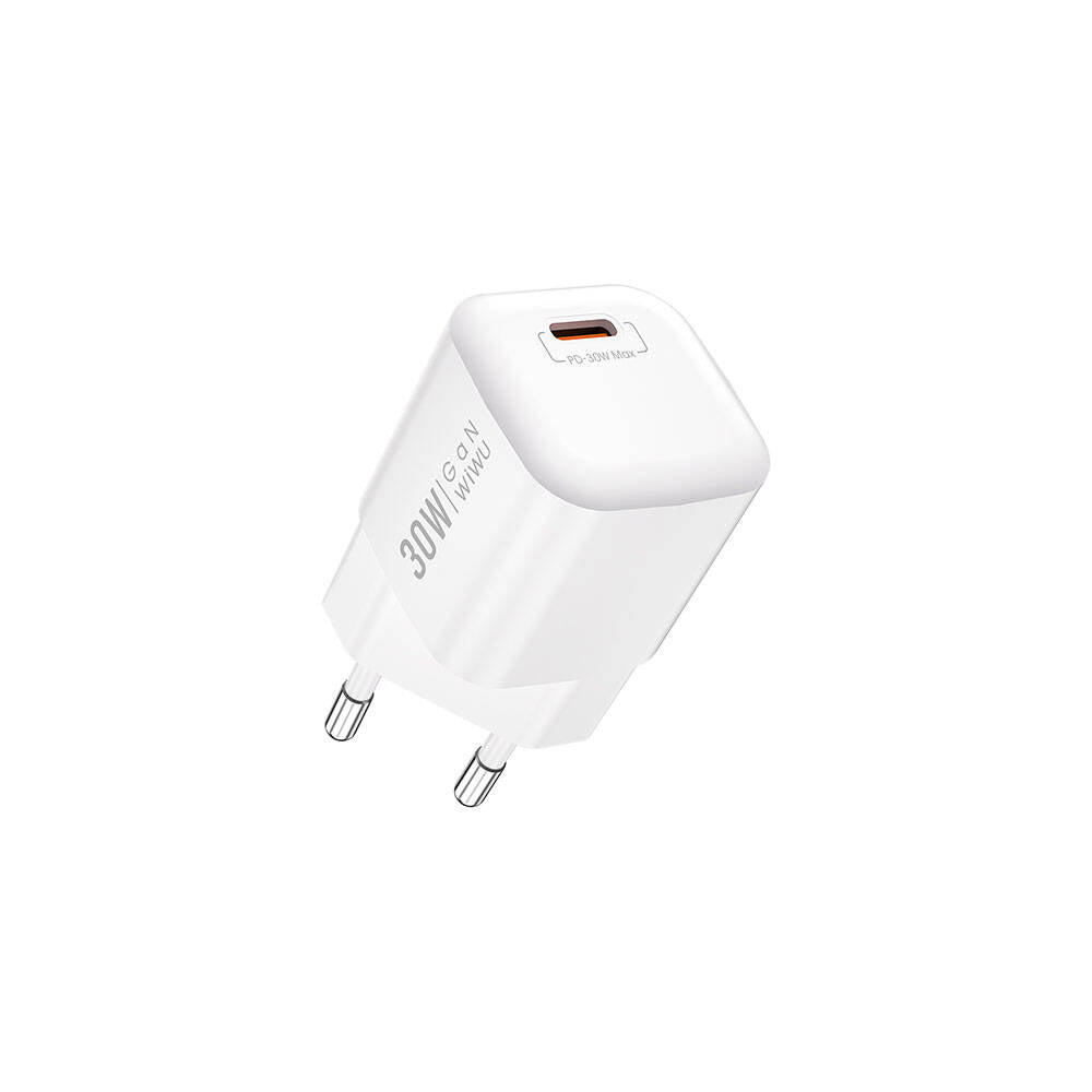 Wiwu Wi-U006 GaN Tech PD Hızlı Şarj Özellikli Seyahat Şarj Başlığı 30W Beyaz