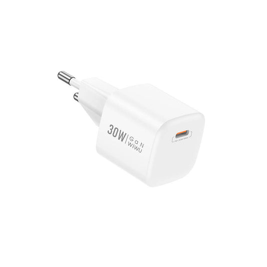 Wiwu Wi-U006 GaN Tech PD Hızlı Şarj Özellikli Seyahat Şarj Başlığı 30W Beyaz