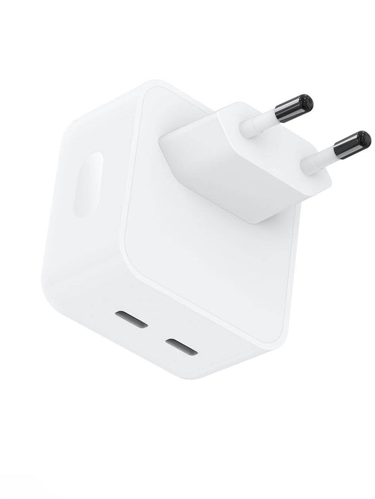 Wiwu Wi-U010 Comet Serisi Dual Type-C Hızlı Şarj Özellikli Seyahat Şarj Başlığı 35W Beyaz