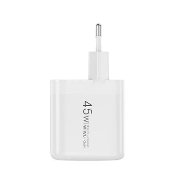 Wiwu Wi-U035 GaN Tech PD Fast Charging QC 3.0 Charging Head 45W White