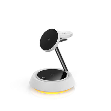 Wiwu Wi-W002 3in1 Hızlı Şarj Özellikli Magnetik Kablosuz Şarj Standı Beyaz