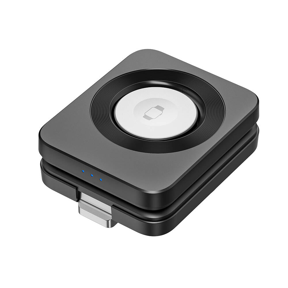 Wiwu Wi-W028 Qi2 Charging Technology Foldable LED Light Display 3in1 Wireless Charging Stand Black 