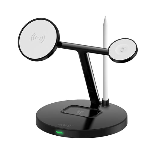Wiwu Wi-W032 4 in 1 Magnetic Fast Charging Wireless Charging Stand 15W Black