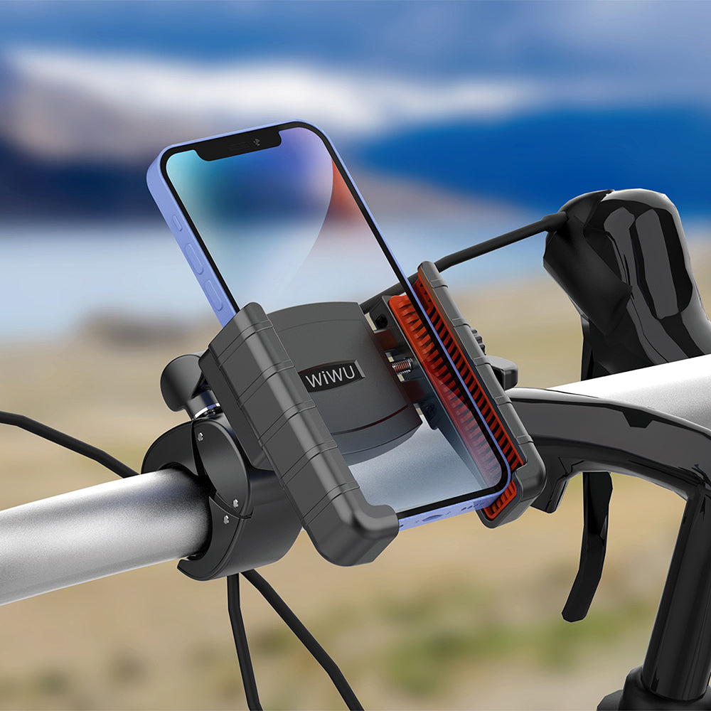 Wiwu Wi-ZC002 Anti-Shake 360° Rotatable Adjustable Motorcycle and Bicycle Phone Holder Black 