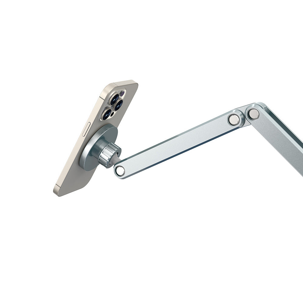Wiwu Wi-ZM001 Adjustable Movable Head 360° Rotatable Metal Phone and Tablet Holder Gray 