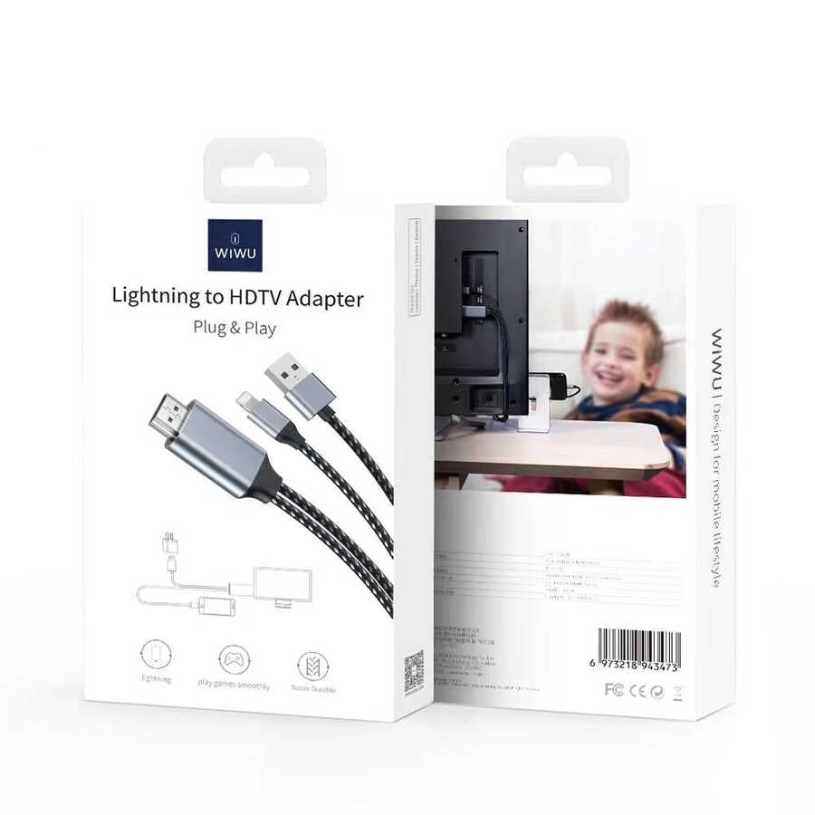 Wiwu X7L Lightning to HDMI Cable Gray