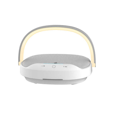 Wiwu Y1 Gece Lambalı Ve Kablosuz Şarj Standlı Bluetooth Speaker Hoparlör Gri