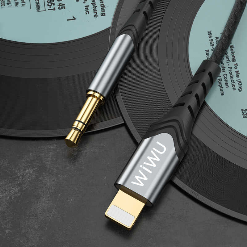 Wiwu YP-02 Lightning To Aux Audio Cable Black