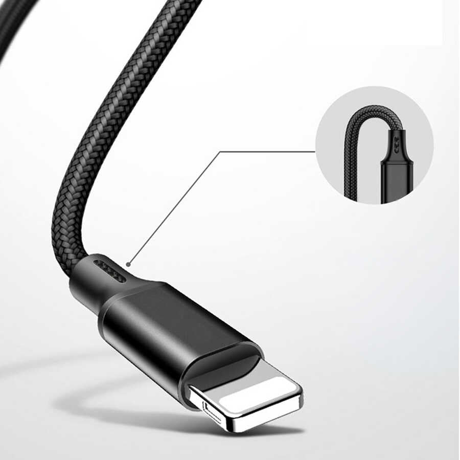 Wiwu YZ108 3 in 1 USB Cable Black