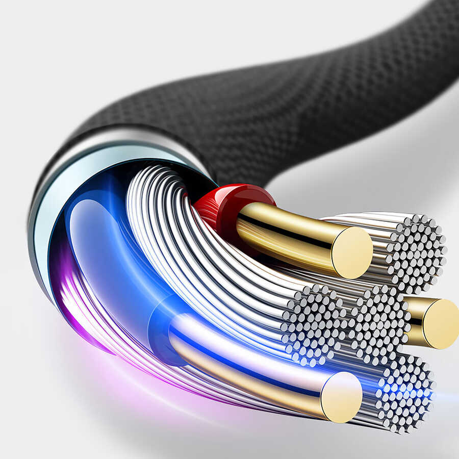 Wiwu YZ108 3 in 1 USB Cable Black