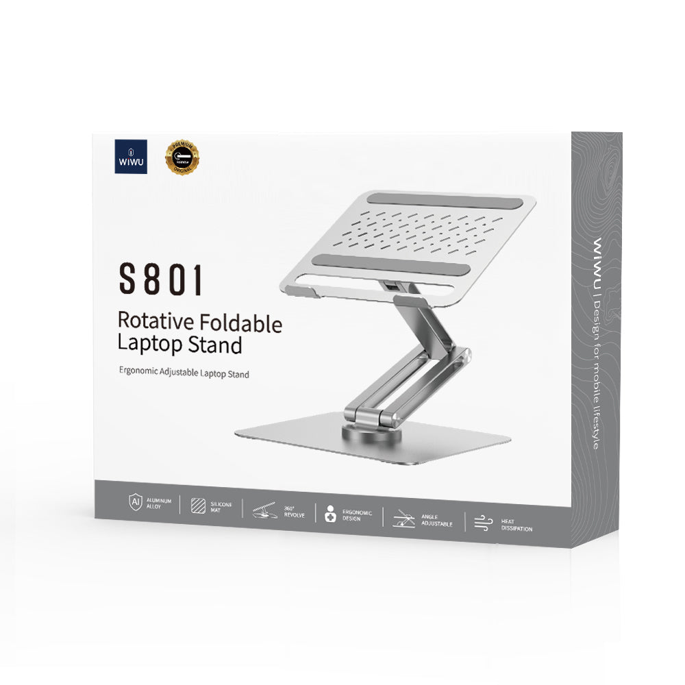 Wiwu ZM-S801 Rotating Foldable Adjustable Laptop Stand Silver