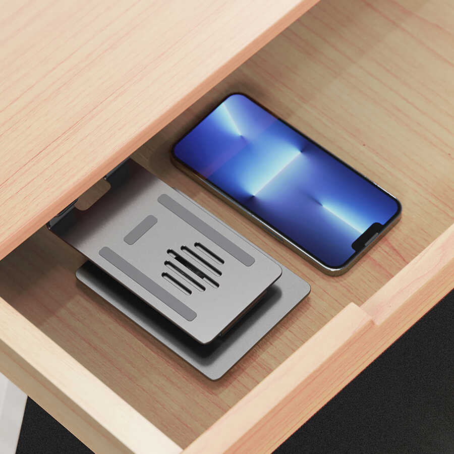 Wiwu ZM106 Taşınabilir Katlanabilir 360 Dönebilen Metal Telefon ve Tablet Standı Siyah