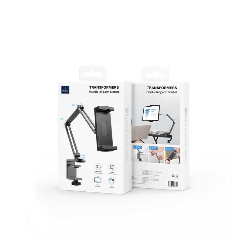 Wiwu ZM310 Adjustable Pivoting Head Desk Tablet and Phone Holder Gray 