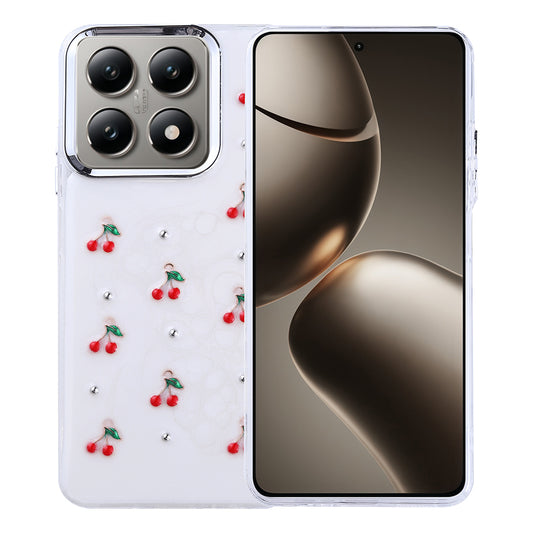 Xiaomi 14T Case Airbag Design Glitter Transparent Zore Polar Cover Cherry