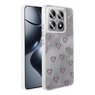 Xiaomi 14T Case Camera Protection Figured Zore Ponti Silicone Cover White 