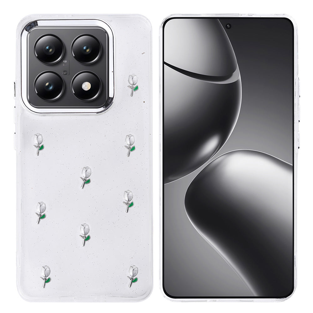 Xiaomi 14T Pro Case Airbag Design Glitter Transparent Zore Polar Cover Star 