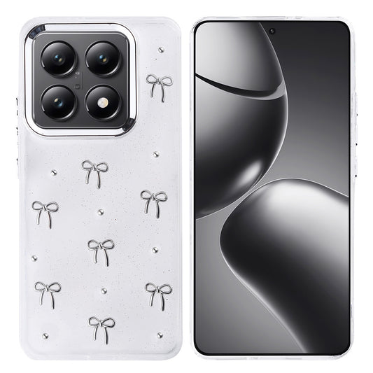 Xiaomi 14T Pro Case Airbag Design Glitter Transparent Zore Polar Cover Bow 