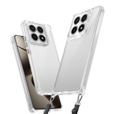 Xiaomi 14T Pro Case Airbag Attachable Strap Zore Snap Silicone Cover Transparent 