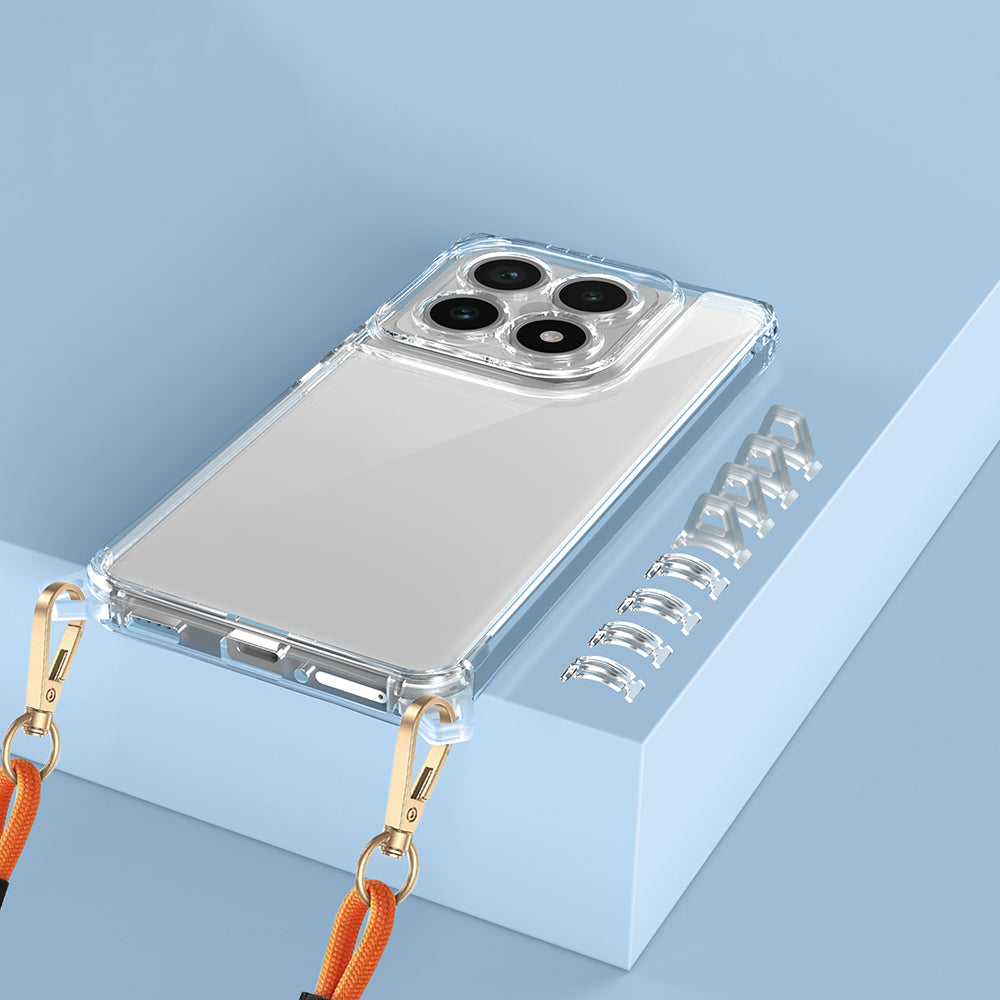 Xiaomi 14T Pro Kılıf Airbagli Takılabilir Askı Aparatlı Zore Snap Silikon Kapak Şeffaf