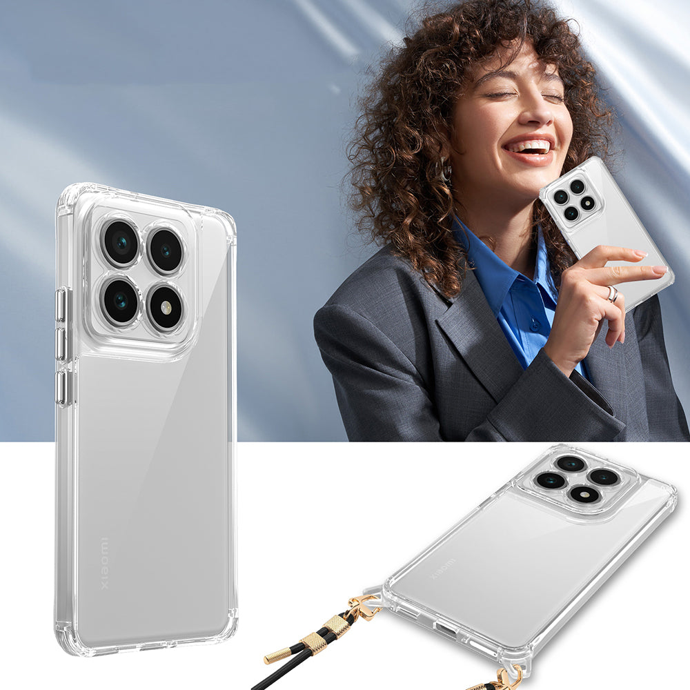 Xiaomi 14T Pro Kılıf Airbagli Takılabilir Askı Aparatlı Zore Snap Silikon Kapak Şeffaf