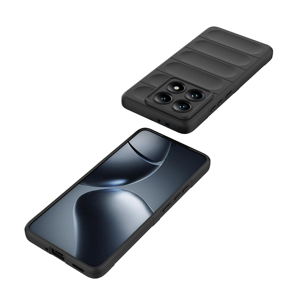 Xiaomi 14T Pro Kılıf Esnek TPU Oyuklu Arka Yüzey Tasarımlı Zore Etnik Silikon Kapak Siyah