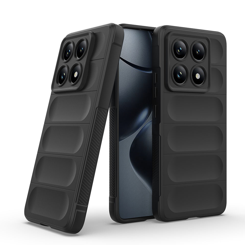 Xiaomi 14T Pro Kılıf Esnek TPU Oyuklu Arka Yüzey Tasarımlı Zore Etnik Silikon Kapak Koyu Yeşil