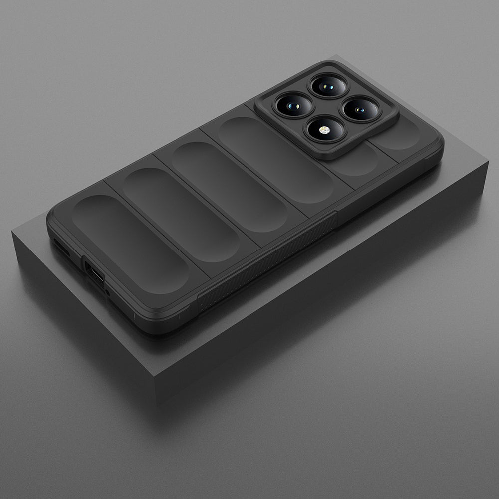 Xiaomi 14T Pro Kılıf Esnek TPU Oyuklu Arka Yüzey Tasarımlı Zore Etnik Silikon Kapak Siyah