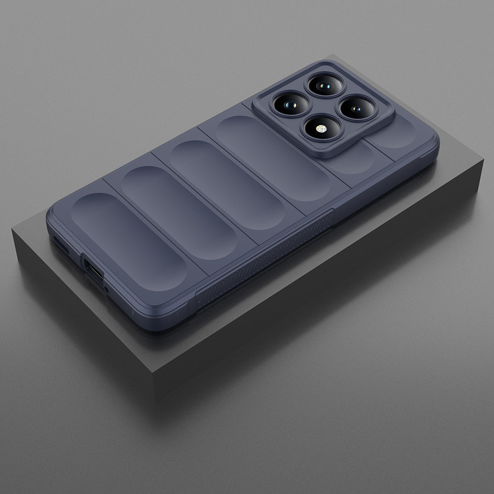 Xiaomi 14T Pro Kılıf Esnek TPU Oyuklu Arka Yüzey Tasarımlı Zore Etnik Silikon Kapak Lacivert