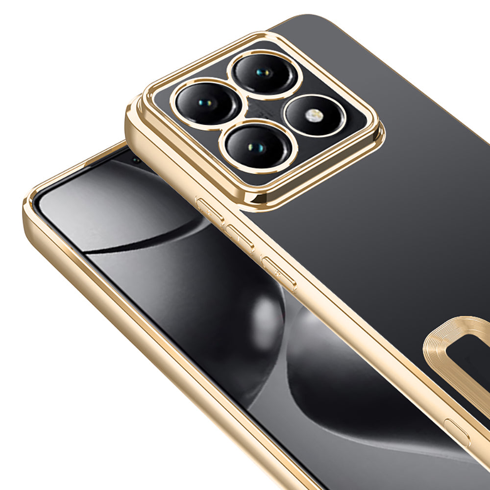 Xiaomi 14T Pro Kılıf Kamera Korumalı Logo Gösteren Zore Omega Kapak Gold