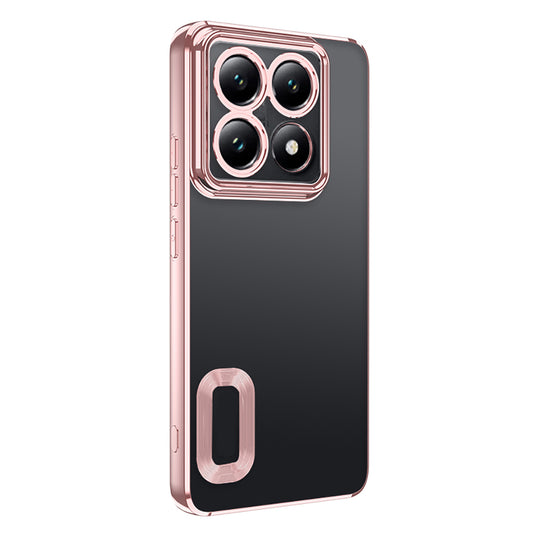 Xiaomi 14T Pro Kılıf Kamera Korumalı Logo Gösteren Zore Omega Kapak Rose Gold
