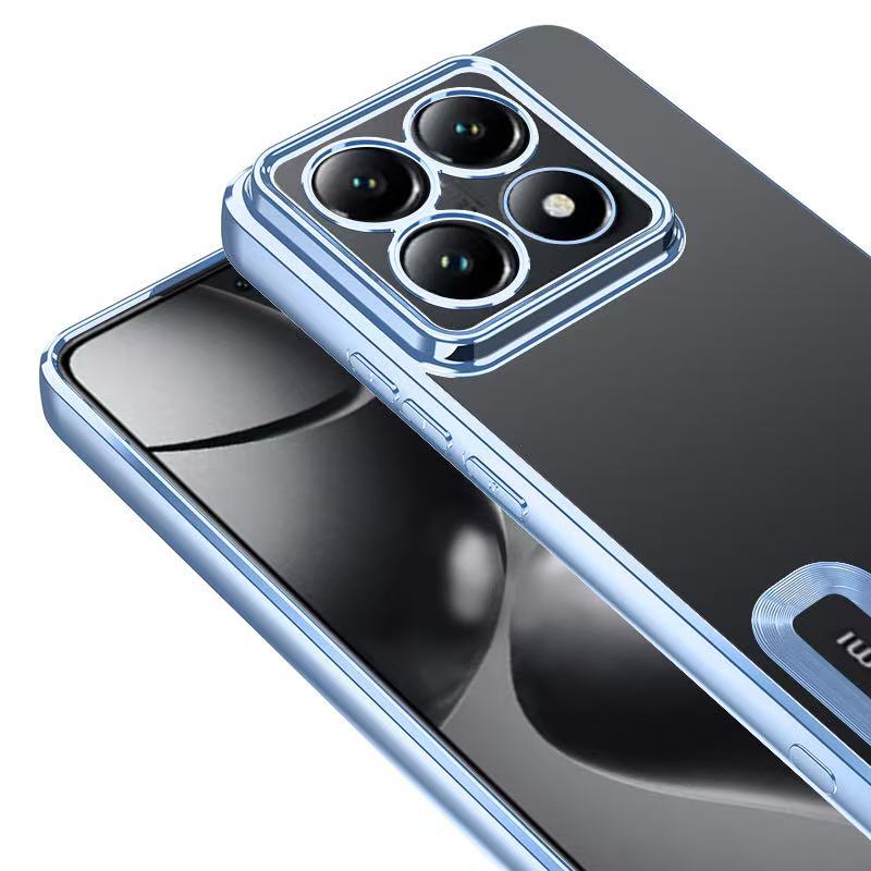 Xiaomi 14T Pro Kılıf Kamera Korumalı Logo Gösteren Zore Omega Kapak Mavi