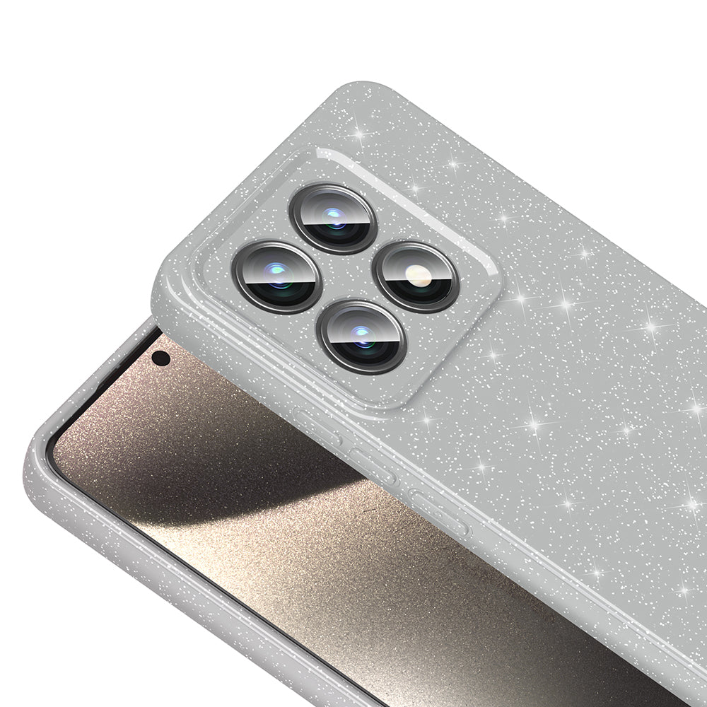 Xiaomi 14T Pro Case Camera Protection Glitter Luxury Zore Cotton Cover Silver 