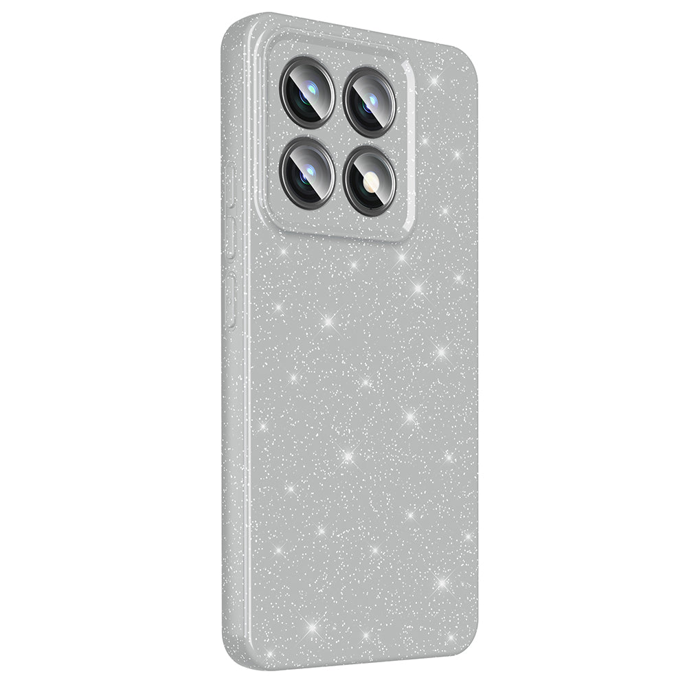 Xiaomi 14T Pro Case Camera Protection Glitter Luxury Zore Cotton Cover Silver 