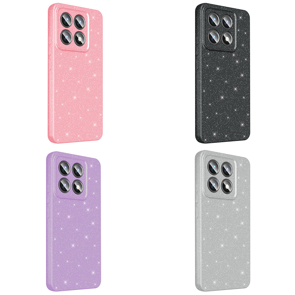 Xiaomi 14T Pro Case Camera Protection Glitter Luxury Zore Cotton Cover Silver 