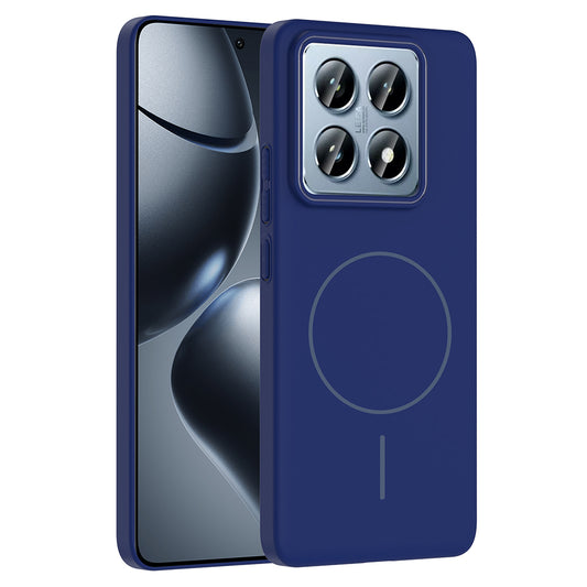 Xiaomi 14T Pro Kılıf M-safe Şarj Özellikli Zore Ruby Sert Kapak Lacivert