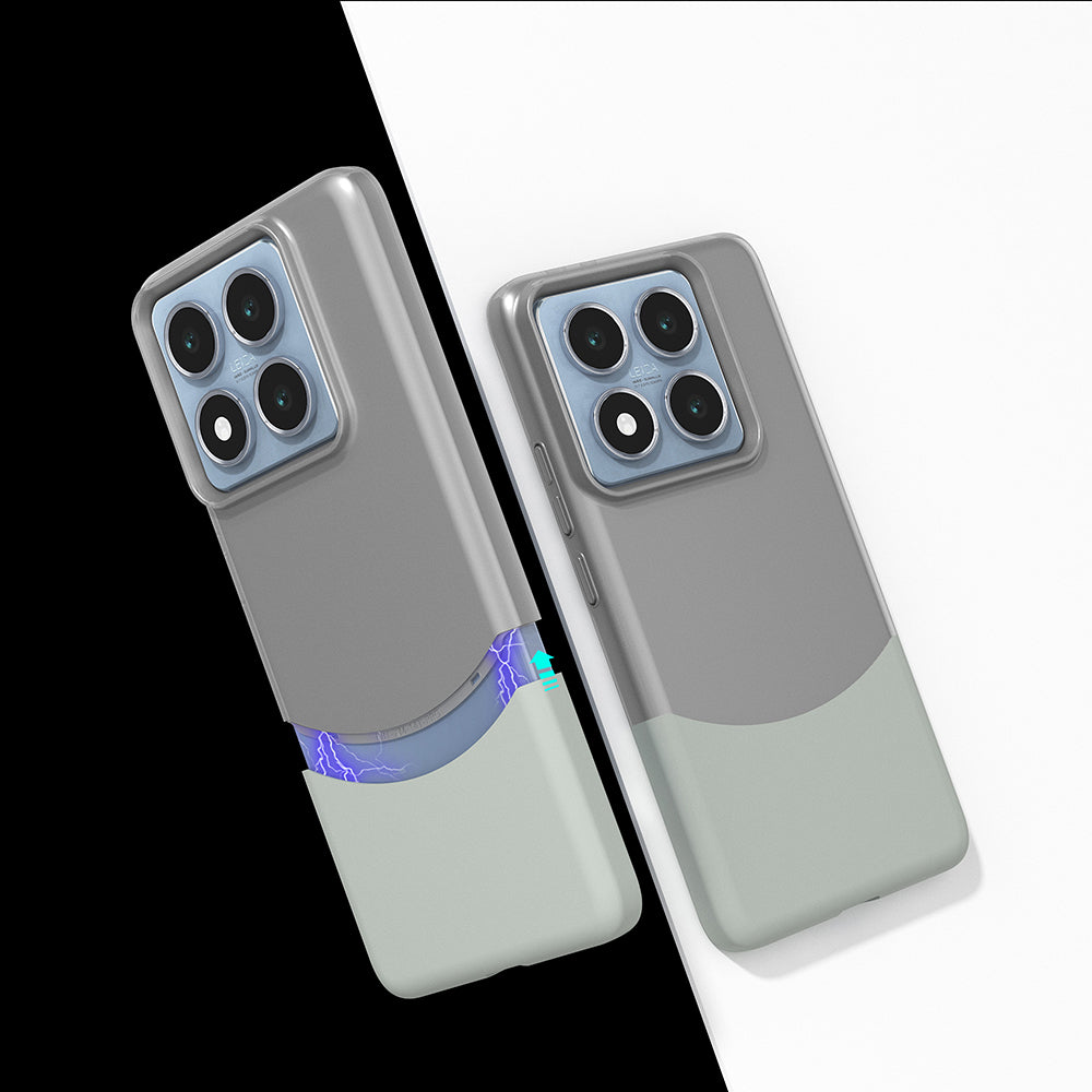 Xiaomi 14T Pro Kılıf Mıknatıslı Zore Duble Kapak Gri