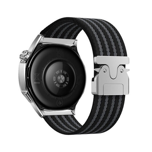 Xiaomi Amazfit Pace Zore KRD-133 22mm Naylon Kumaş Hasır Örgülü Kordon Siyah