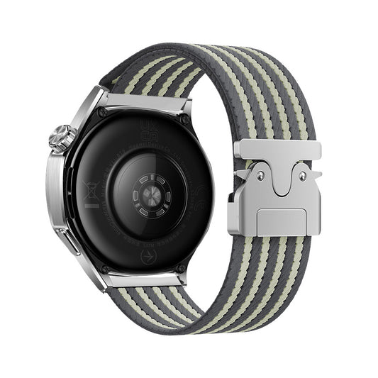Xiaomi Amazfit Pace Zore KRD-133 22mm Naylon Kumaş Hasır Örgülü Kordon Gri
