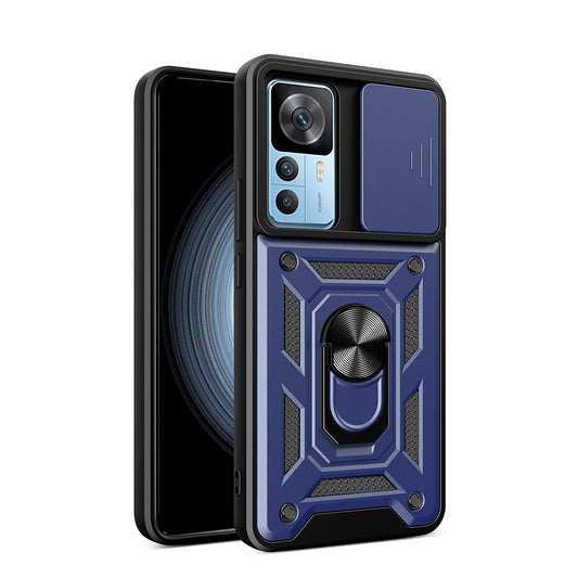 Xiaomi Mi 12T Case Magnetic Stand Camera Protection Zore Sliding Vega Cover Blue