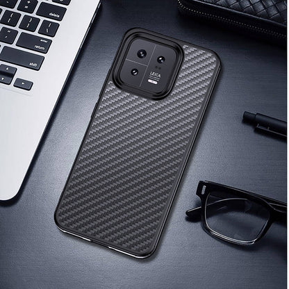 Xiaomi Mi 13 Kılıf Aramid Karbon Fiber M-safe Özellikli Wlons Radison Kapak Siyah
