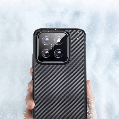 Xiaomi Mi 14 Kılıf Aramid Karbon Fiber M-safe Özellikli Wlons Radison Kapak Siyah