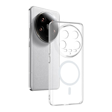 Xiaomi Mi 14 Ultra Kamera Korumalı M-Safe Şarj Özellikli Şeffaf Zore London Sert PC Kapak