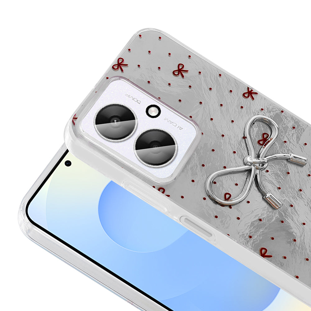 Xiaomi Poco C65 Kılıf Kamera Korumalı Figürlü Zore Ponti Silikon Kapak Lila